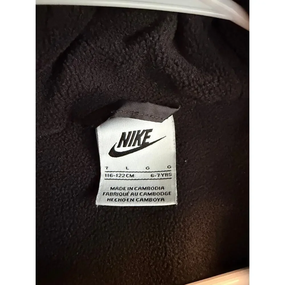 Nike Kids' Black Stylish Quilted Puffer Jacket - Size 6-7